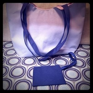 NWOT Canvas Tote Bag w/matching mini wallet